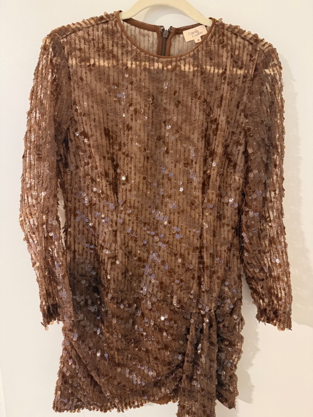 Camila Coelho Brown Sequined Mini Dress - Picture 6 of 7